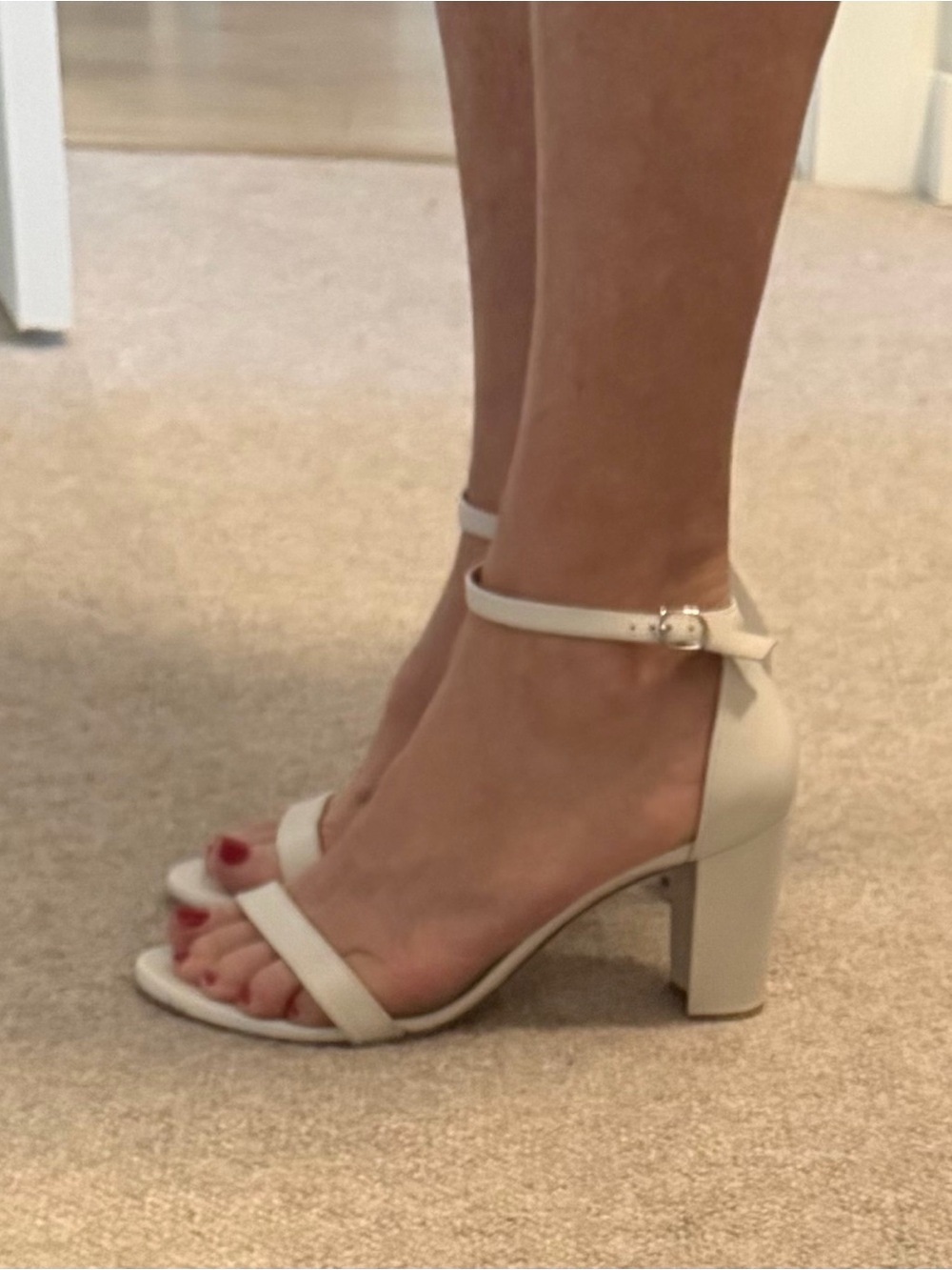 Stuart Weitzman White Spring/Summer Shoes
3 1/2” block heel
Hardly worn